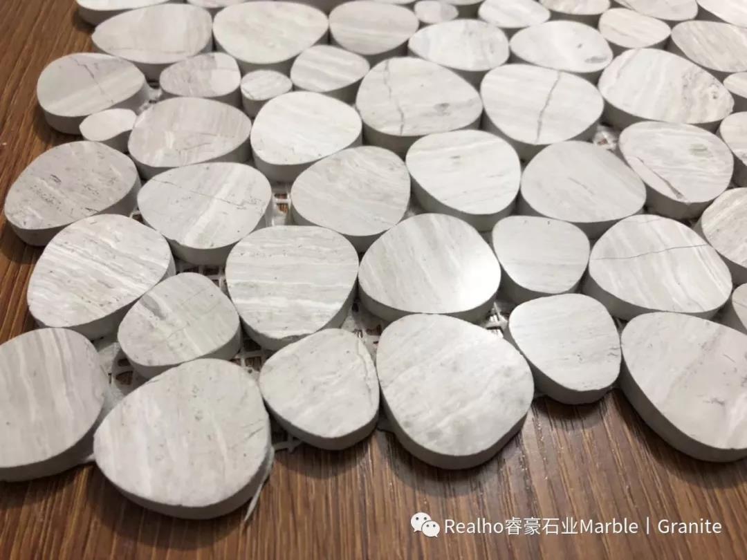 Wooden Marble Mosaic Tiles With Heart Shape