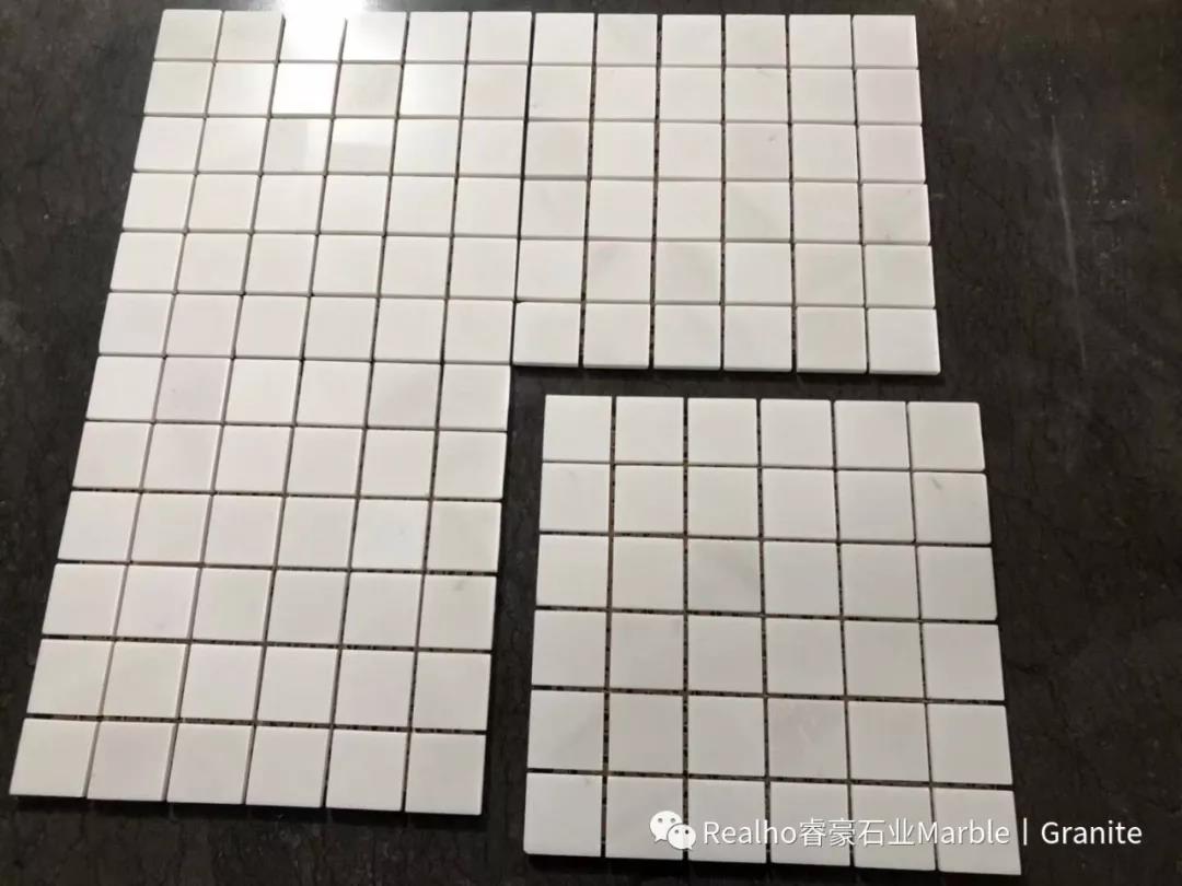 Square Shape White Marble Mosaic Tiles