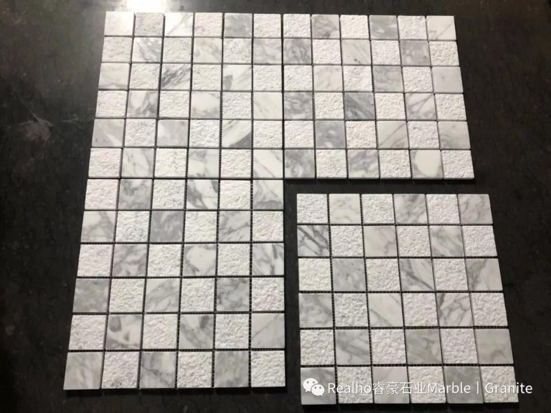 Square Shape White Marble Mosaic Tiles