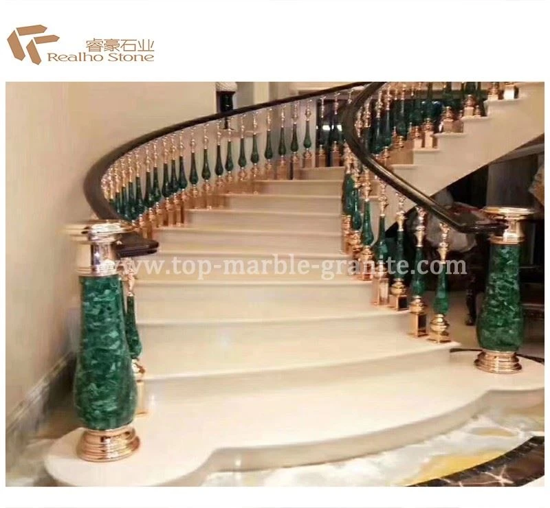 Green malachite stone balustrades