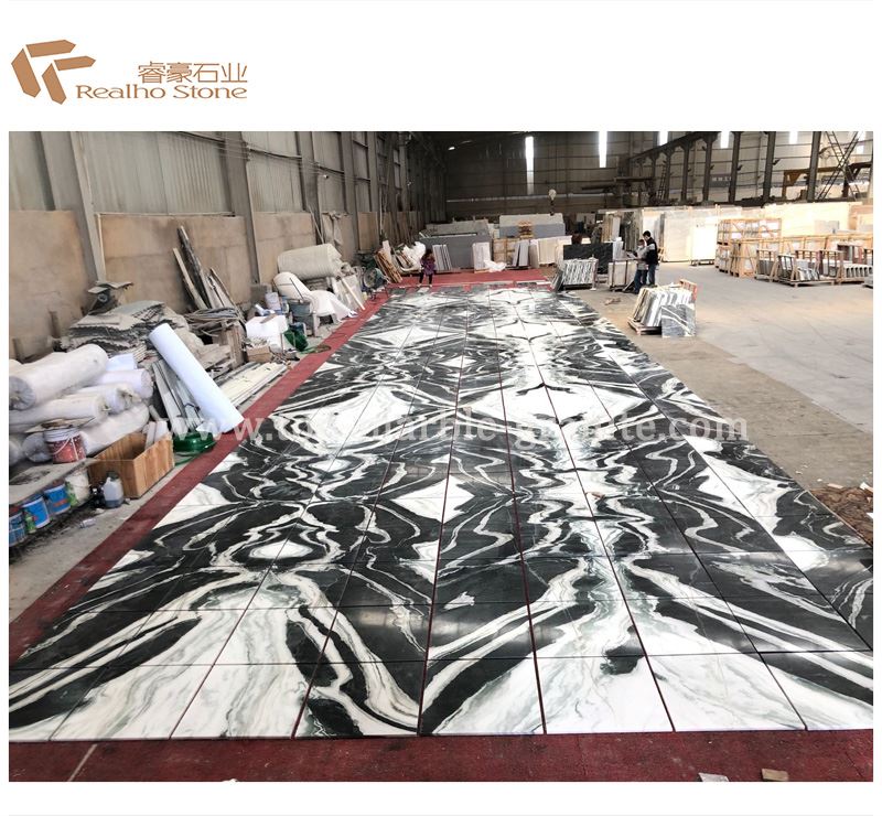 black and white marble floor tiles