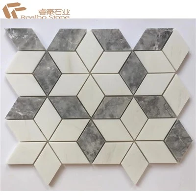 Оптовая торговля Bianco Carrara Белый мрамор Шестиугольник Мозаика Настенная плитка